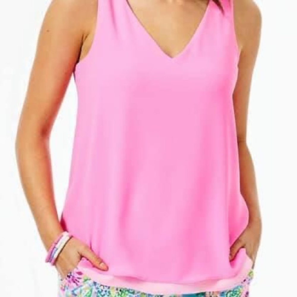 XS worn once Lilly Pulitzer pink florin top